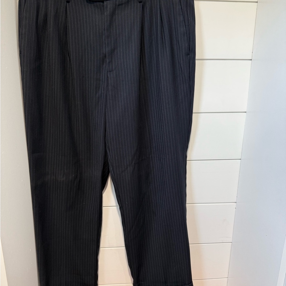 Perry Ellis Black Pinstripe Men's Dress Pants